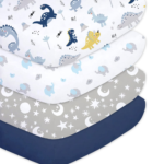 Plushii Crib Sheets for Baby Boys 4 Pack, 28"x 52"