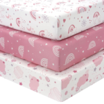 Baby Crib Sheets Girl, 3 Pack Toddler Bed Sheets