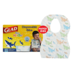Glad for Kids Shark Disposable Paper Bibs with Crumb Catcher