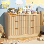 Vabches Nursery Dresser, 7 Drawer Wood Baby Dresser