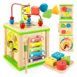 WOODMAM Wooden 7-in-1 Activity Cube