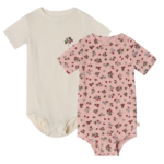 Melvin GOTS 2-pack Printed Baby Bodies Wild Strawberry