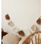 “Beige Pearl” Velvet Garland with Shells