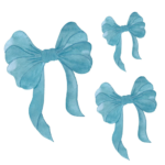 Wallsticker blue bows 3-pack - Blue