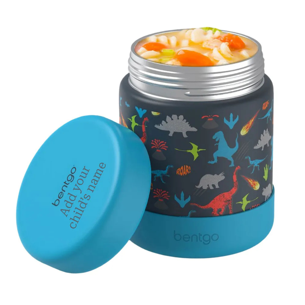 Untitled design - 2026-08-15T074538.669 Bentgo - Personalized Kids Stainless Steel Insulated Food Jar - Dino - 330 ml - Image 1